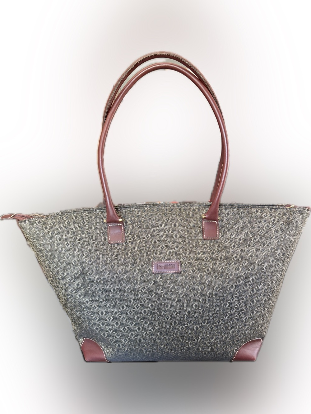 Hartmann Wings 22” Weekender Tote Bag Diamond Jacquard Cognac
